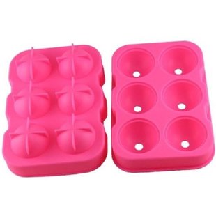 Siliconen IJsballenvorm - 6 ijsballen Ø 4 cm  - Whiskey ijsballen - Roze - 2 STUKS