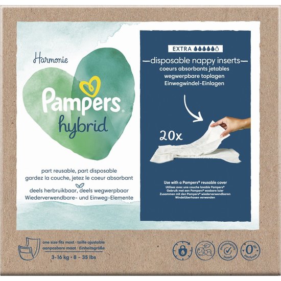 Pampers Pampers Harmonie Hybrid Extra Wegwerpbare Toplagen - 20 Stuks