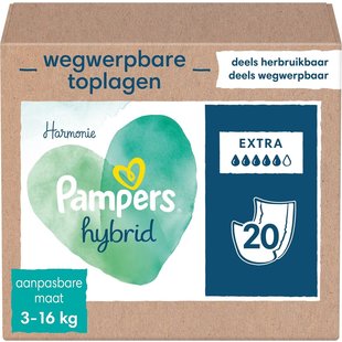 Pampers Harmonie Hybrid Extra Wegwerpbare Toplagen - 20 Stuks