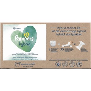 Pampers Harmonie Hybrid - Startpakket - Wasbare Luiers Voor Baby’s - 3 wasbare luiers + 25 toplagen