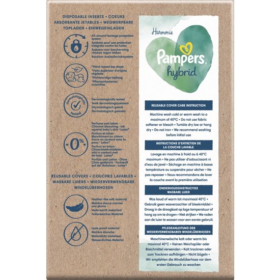 Pampers Pampers Harmonie Hybrid - Startpakket - Wasbare Luiers Voor Baby’s - 3 wasbare luiers + 25 toplagen