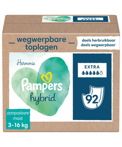 Pampers Harmonie Hybrid Wegwerpbare Toplagen Extra Absorberend 92 stuks