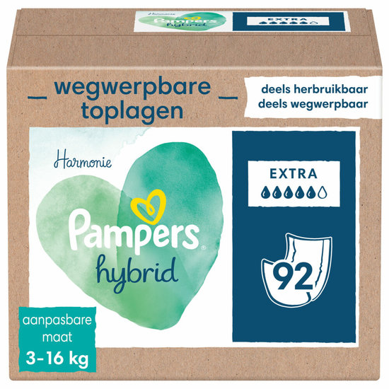 Pampers Pampers Harmonie Hybrid Wegwerpbare Toplagen Extra Absorberend 92 stuks
