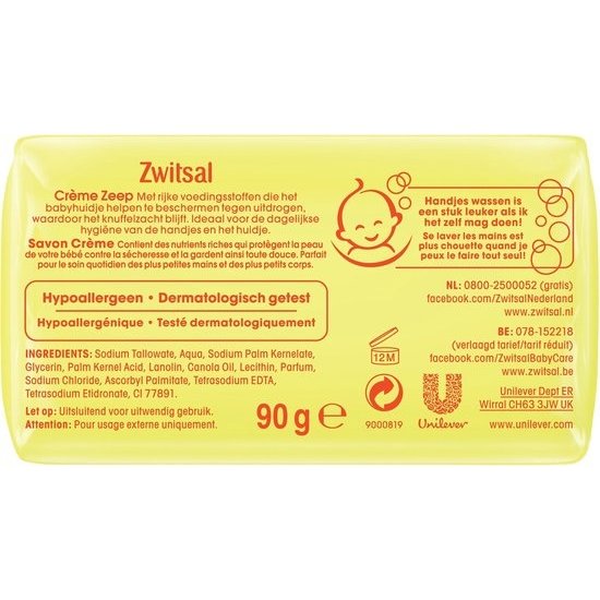Zwitsal Zwitsal Creme Zeep - 4 x 90GR