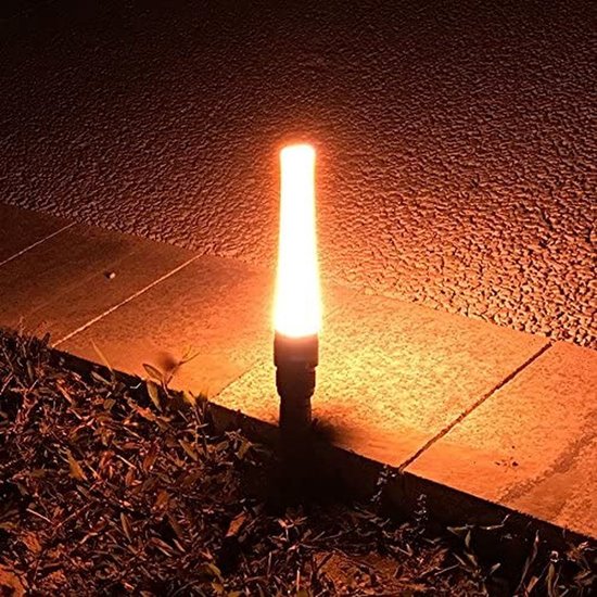 3W Led zaklamp oplaadbaar + 2x li-ion 18650 accu, opzetkegel en lader verkeersregelaars lamp