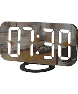 IGOODS - Digitale Wekker - Digitale LED klok - LED Alarmklok - Spiegel - Zwart
