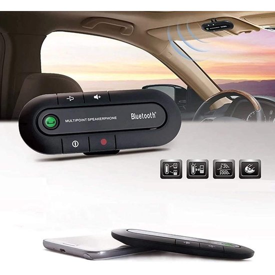 Igoods Igoods Bluetooth Carkit - Voor Handsfree bellen - Car Kit Bluetooth Portable