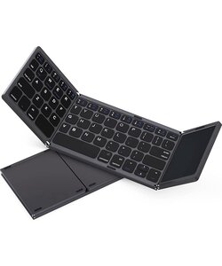 Opvouwbaar Mini Bluetooth Toetsenbord met Touchpad - QWERTY Toetsenbord- BT 3.0 - Universeel - Ultradun - Zwart