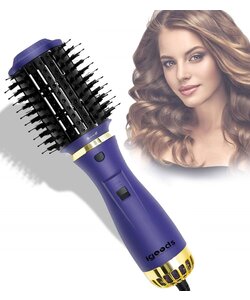 Igoods 4-in-1 Föhnborstel - Keramische Haarborstel - Lang/Kort/Stijl/Krullen - 1200W - Zwart