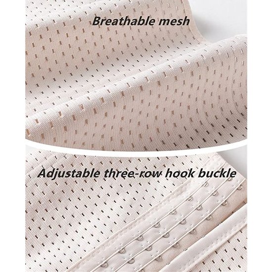 Igoods Igoods Waist Trainer Corset - Dames Buikriem - L / 62.5-70kg- Lichte Kleur - Verstelbare Postpartum Buikband - Dames Latex Shape Wear - Kort Bovenlichaam - Ademend