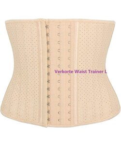 Igoods Waist Trainer Corset - Dames Buikriem - L / 62.5-70kg- Lichte Kleur - Verstelbare Postpartum Buikband - Dames Latex Shape Wear - Kort Bovenlichaam - Ademend