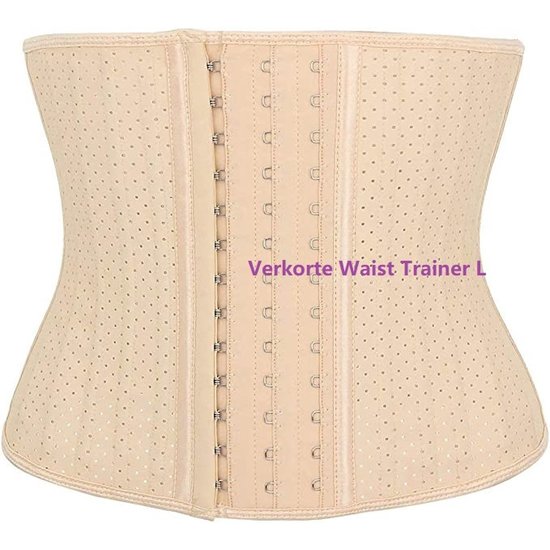 Igoods Igoods Waist Trainer Corset - Dames Buikriem - L / 62.5-70kg- Lichte Kleur - Verstelbare Postpartum Buikband - Dames Latex Shape Wear - Kort Bovenlichaam - Ademend