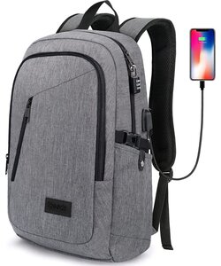 Igoods USB Computer Rugtas met Lader - Waterdicht - Met Slot - 15.6 inch - Grijs