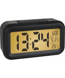 Digitale Wekker Nachtkastje - LED Display Klokken met Verstelbare Snooze 12/24Hr -Temperatuur, Datum, Timer -  Zwart