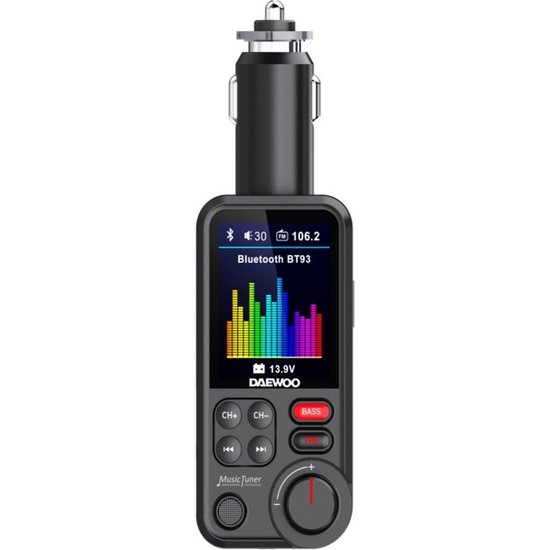 Bluetooth FM Transmitter - 170 ° Rotatie Auto Radio Adapter - met 1,8-inch  kleurenscherm - handsfree bellen - Ondersteunt QC3.0 Opladen, Treble en
