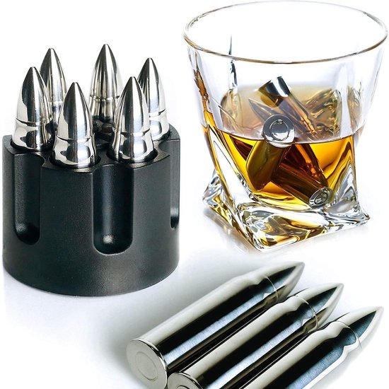 Igoods Igoods Whiskey Stenen - Herbruikbare IJsblokjes - Whisky Stones - Kogelvormen - 6 Stuks