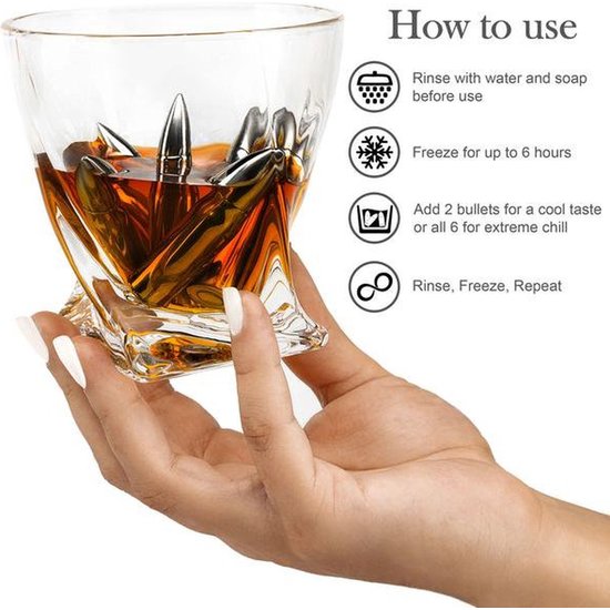 Igoods Igoods Whiskey Stenen - Herbruikbare IJsblokjes - Whisky Stones - Kogelvormen - 6 Stuks