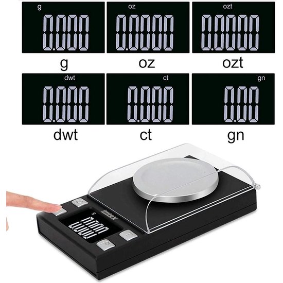 Precisieweegschaal 50 g / 0,001 Gram - Milligram-Weegschaal - Zakweegschaal - Laboratoriumweegschaal Met LCD-Display