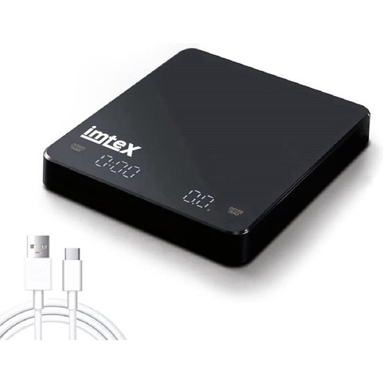 Koffie Weegschaal -  Usb Rechargeable - Elektronische weegschaal met hoge temperatuurbestendige timing - 0.1g tot 3 kg