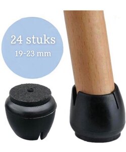 Igoods 24x Stoelpoot beschermers - Doppen - Zwart