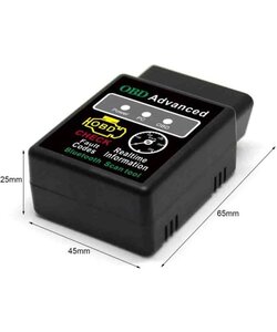 OBD2 scanner bluetooth -Mini ELM327 - V2.1 Bluetooth- HH OBD - OBDII - auto computer uitlezen - Car reader - Diagnose - Zwart