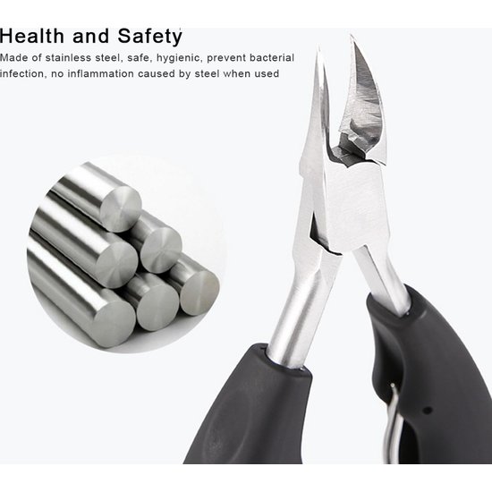 Nagelriem Knipper - Professionele teennagelknipper cutter tang - RVS - Zwart - dikke nagels tool gesneden nagel - teen trimmer