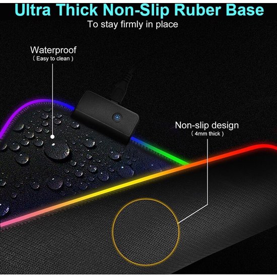 Igoods Igoods Gaming Muismat XXL - RGB LED Verlichting - Anti-Slip