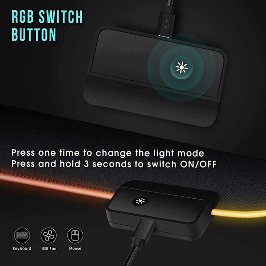Igoods Igoods Gaming Muismat XXL - RGB LED Verlichting - Anti-Slip