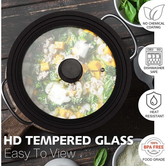 Royalty Line Royalty Line®  Steelpannen Inductie - Steelpan Met Silicone Deksel - Ø 18/20 cm - Antiaanbaklaag -  Silver