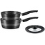 Royalty Line® Steelpannen Inductie - Steelpan Met Silicone Deksel - Ø 18/20 cm - Antiaanbaklaag - zwart