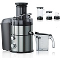 Royalty Line Royalty Line 4 in 1 Slowjuicer - Blender / Hakmolen / Koffiemolen - Sapcentrifuge voor Groenten & Fruit - Juicer met 1 Liter Sapbeker en 2 Liter Pulpreservoir -  3 Snelheden - 1000W  - Zilver