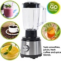 Royalty Line Royalty Line 4 in 1 Slowjuicer - Blender / Hakmolen / Koffiemolen - Sapcentrifuge voor Groenten & Fruit - Juicer met 1 Liter Sapbeker en 2 Liter Pulpreservoir -  3 Snelheden - 1000W  - Zilver