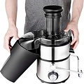 Royalty Line Royalty Line 4 in 1 Slowjuicer - Blender / Hakmolen / Koffiemolen - Sapcentrifuge voor Groenten & Fruit - Juicer met 1 Liter Sapbeker en 2 Liter Pulpreservoir -  3 Snelheden - 1000W  - Zilver