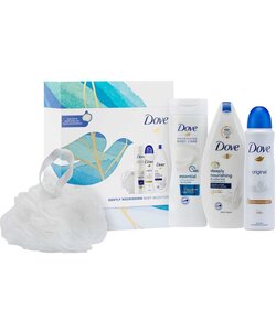 Dove Geschenkset Gently Nourishing - Douchegel Bodylotion Deospray & Puff