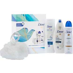 Dove Geschenkset Gently Nourishing - Douchegel Bodylotion Deospray & Puff