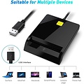 Igoods Igoods USB ID Kaartlezer - USB 3.0 Kaartlezer - Smartkaart Lezer - ID Card Reader - Credit Card Lezer - Zwart