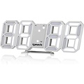 Igoods Igoods Digitale Tafelklok - Led Wekker Klok - Digitale 3D Wekker - Moderne Bureauklok - Met Temperatuurmeter - Wit