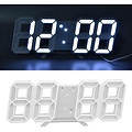 Igoods Igoods Digitale Tafelklok - Led Wekker Klok - Digitale 3D Wekker - Moderne Bureauklok - Met Temperatuurmeter - Wit