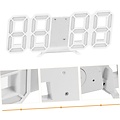 Igoods Igoods Digitale Tafelklok - Led Wekker Klok - Digitale 3D Wekker - Moderne Bureauklok - Met Temperatuurmeter - Wit