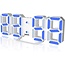 Igoods Igoods Digitale Tafelklok - Led Wekker Klok - Digitale 3D Wekker - Moderne Bureauklok - Met Temperatuurmeter - Wit/Blauw