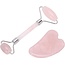 Igoods Igoods Massage Set - Rose Quartz Roller en Steen - Gezichtsmassage - Facial Roller - Schraper - Roze