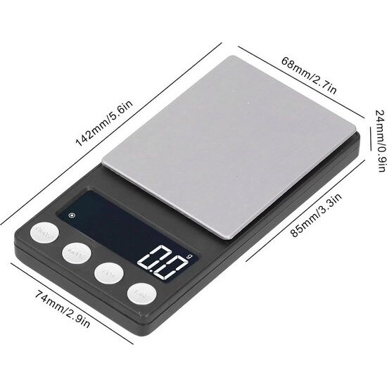 Imtex Imtex Digitale Precisie Keukenweegschaal - 1000 g / 0,1 g - Van 0,1 tot 1000 gram - Pocket Mini Scale - Batterij - Zwart