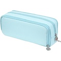 Igoods Igoods Etui - Pennenzak- 3 Compartimenten - Schoolspullen - Voor Jongens en Meisjes - Lichtblauw