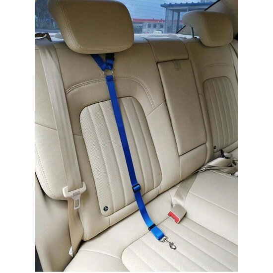 Igoods Igoods Hondengordel - 2-in1 Hondenriem - Veiligheidsgordel - Verstelbaar - Nylon - Blauw