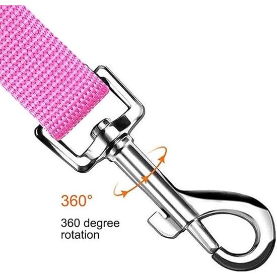 Igoods Igoods Hondengordel - 2-in1 Hondenriem - Veiligheidsgordel - Verstelbaar - Nylon - Roze