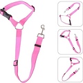 Igoods Igoods Hondengordel - 2-in1 Hondenriem - Veiligheidsgordel - Verstelbaar - Nylon - Roze