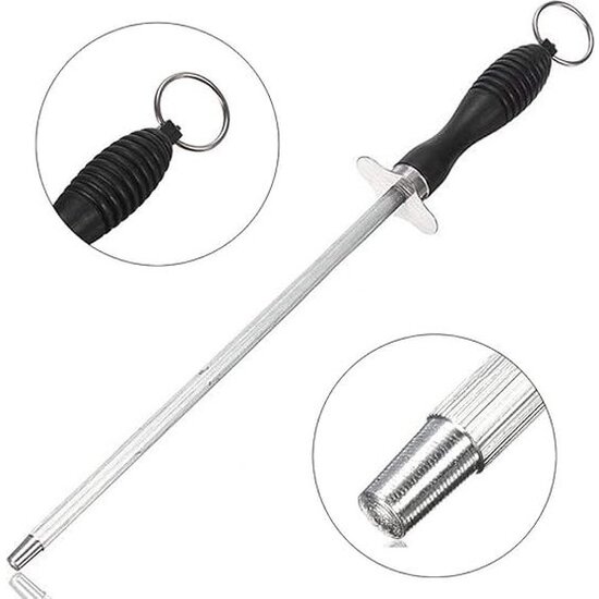 Igoods Igoods messenslijper - Slijpstaaf - Staal - Met handvat - Ophangbaar