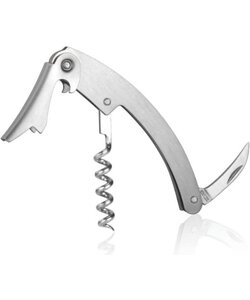 Igoods 2-in1 Blikopener - Multifunctionele Blikopener - Kurkentrekker - Met loodsnijder - RVS