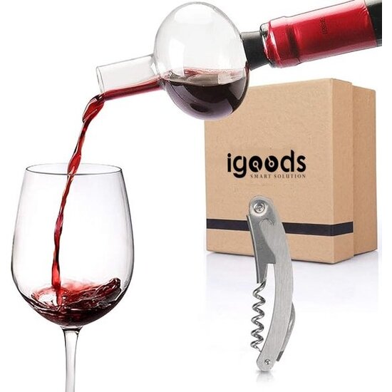 Igoods Igoods 2-in1 Blikopener - Multifunctionele Blikopener - Kurkentrekker - Met loodsnijder - RVS