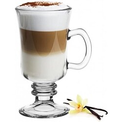 Igoods Irish Coffee Glazen - Koffieglazen - Latte Macchiato Glazen - Glazen op Voet met Handvat - Set van 2